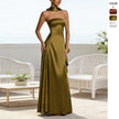 Women’s Backless Strapless Evening Gown – Sexy Slim Fit Maxi Party Dress