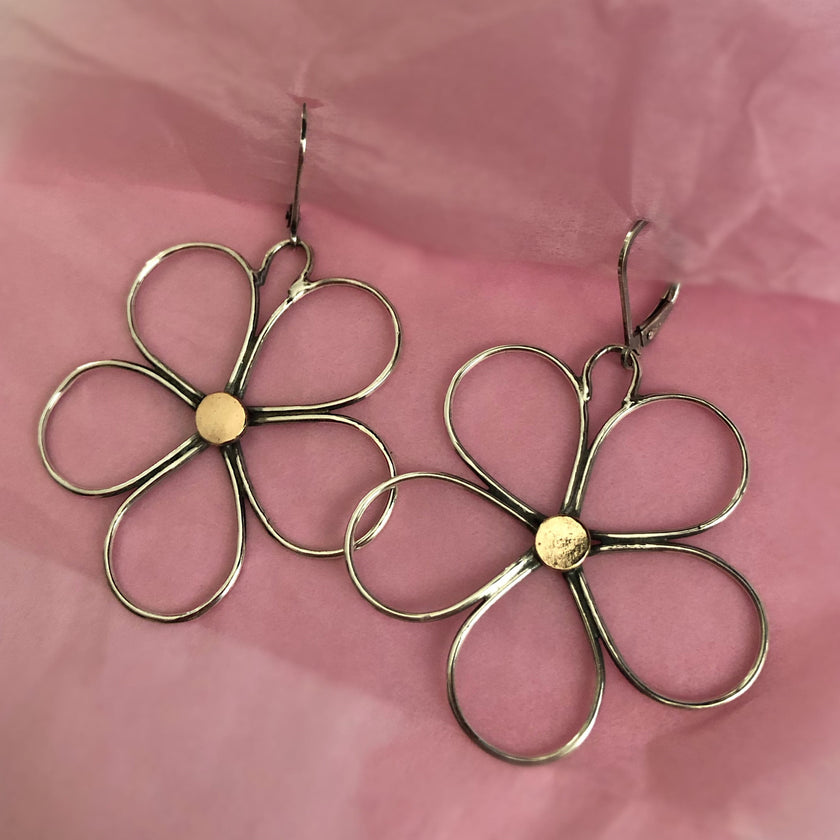 Bohemian-style Personality Large Flower Pendant Earrings