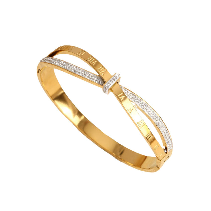 Trendy Titanium Steel Fade-proof Roman Numeral Bracelets