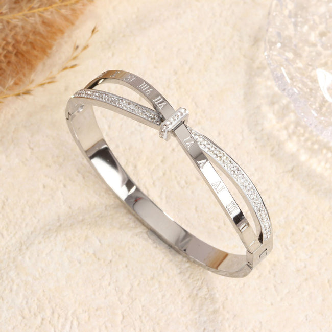 Trendy Titanium Steel Fade-proof Roman Numeral Bracelets