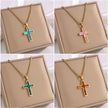 Style Diamond Cross Necklace Unique No Color Fading