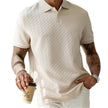 Men’s Textured Polo Shirt – Casual Short Sleeve Collared Summer Top