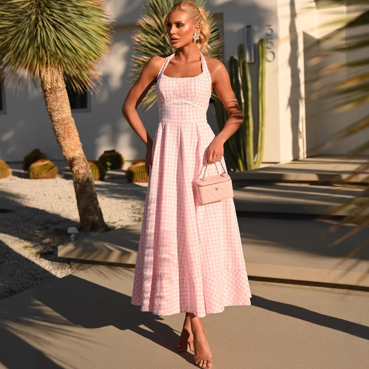 Women’s French Style Beach Maxi Slip Dress – Elegant Summer Vacation Spaghetti Strap Long Dress