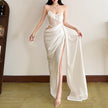Women’s Asymmetrical Strapless Tube Dress – Sleeveless Crop Cutout Bodycon Spring Dress