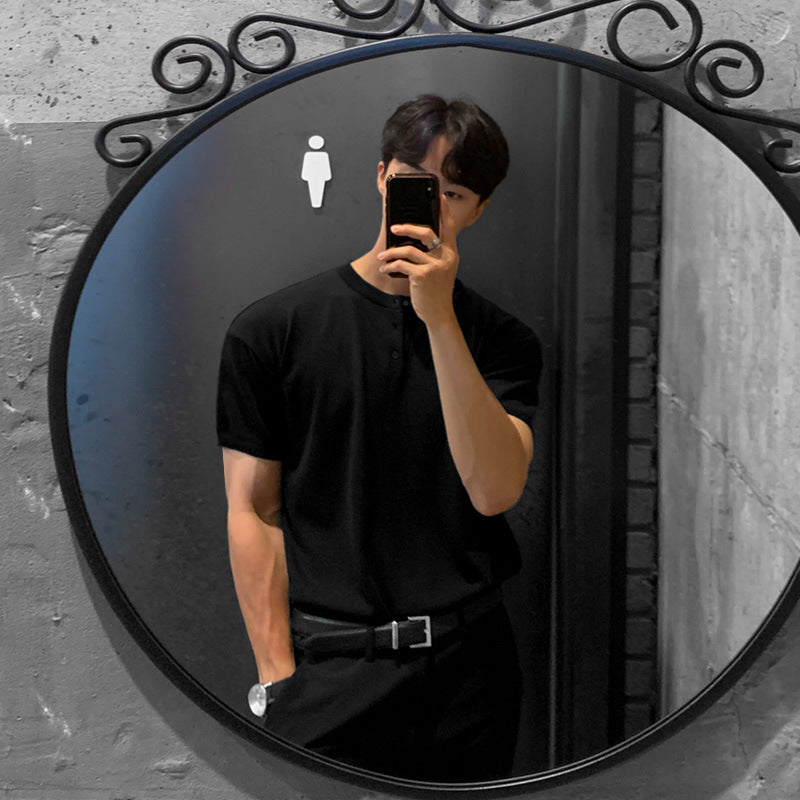 Men's Short-sleeved Thin Slim-fit Ice Silk Shirt