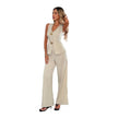 Women’s Summer 2-Piece Set – Simple Vest Top & Straight-Leg Pants Outfit
