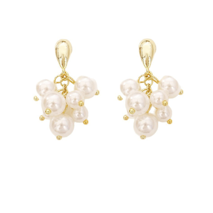 Pearl Grape Cluster Earrings High-end Feel