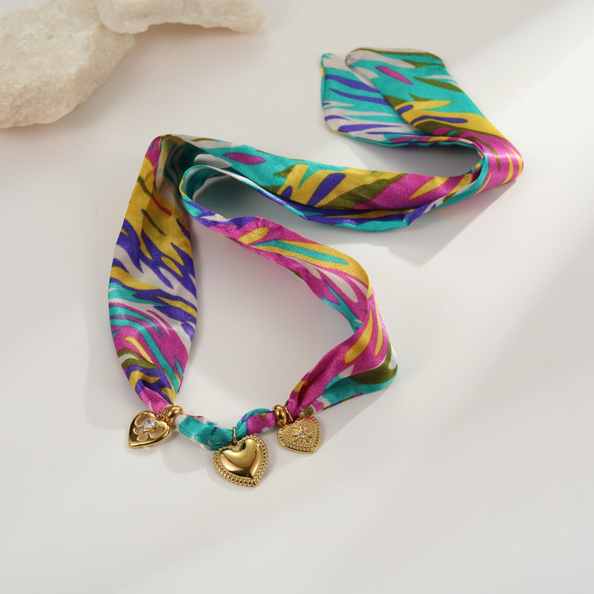 Scarf Vacation Style Love Pendant Necklace Plated Bracelet