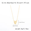Stainless Steel  Love Heart Bowknot Shape Charm Chain Choker