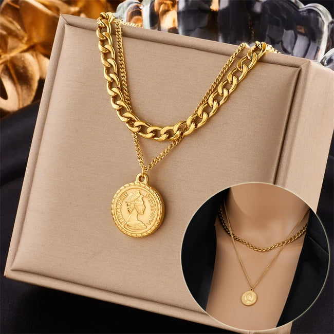 Coin Pendant Necklace For Women