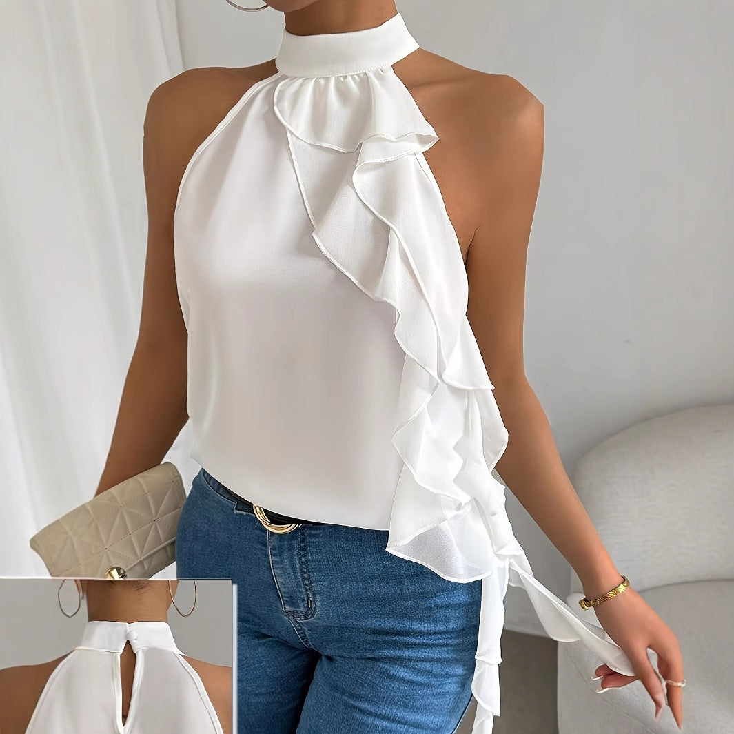 Women’s Boho Style Halter Neck Backless Sleeveless Tank Top