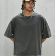 Men’s Washed Letter Print Short Sleeve T-Shirt – Casual Vintage Graphic Tee for Men