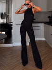 Black Halter Sleeveless Jumpsuit