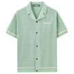Men’s Summer Hollow-Out Knit T-Shirt – Breathable Casual Short Sleeve Top
