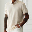 Men’s Textured Polo Shirt – Casual Short Sleeve Collared Summer Top