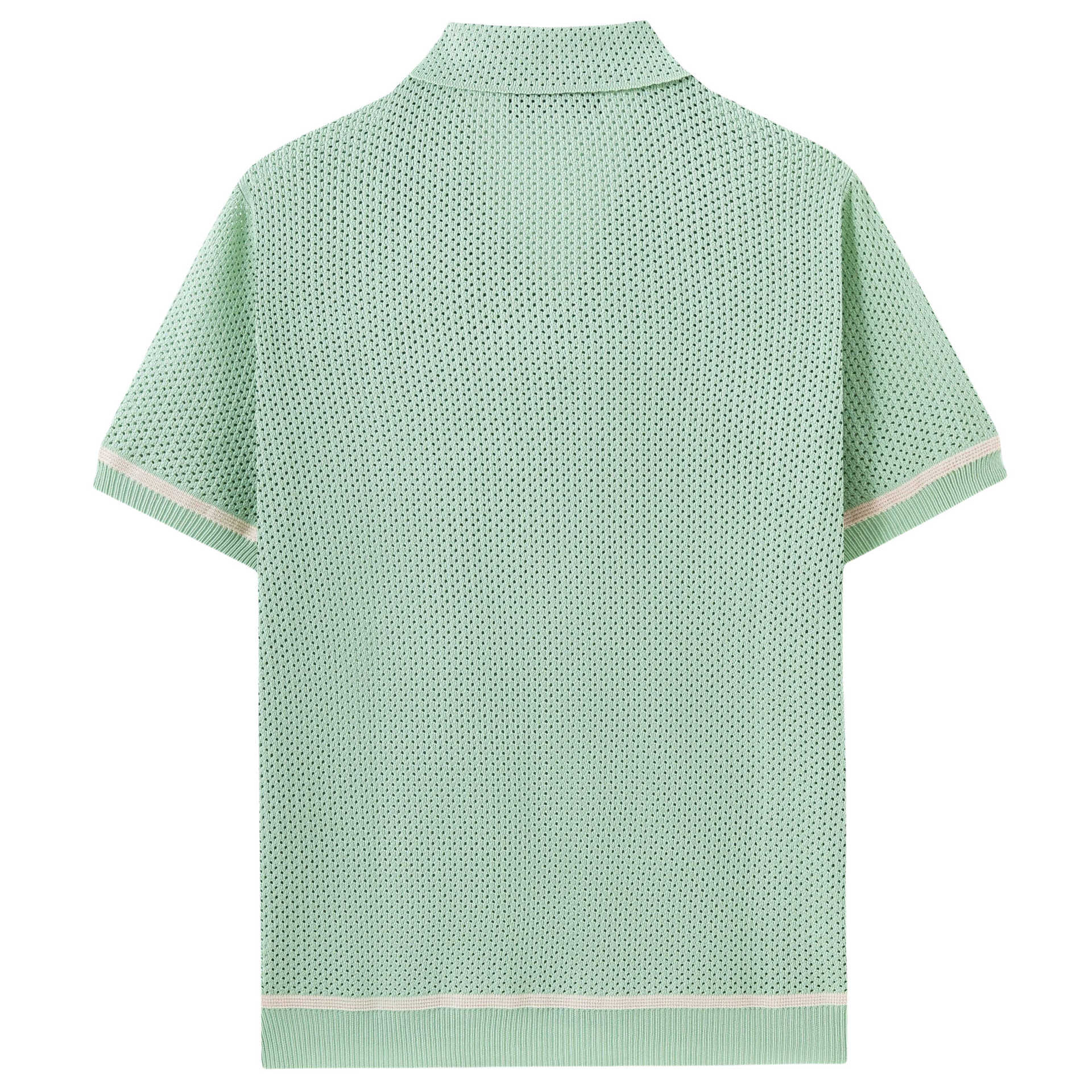 Men’s Summer Hollow-Out Knit T-Shirt – Breathable Casual Short Sleeve Top