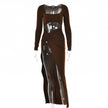 Women’s Long Sleeve Hollow U-Neck Split Party Dress