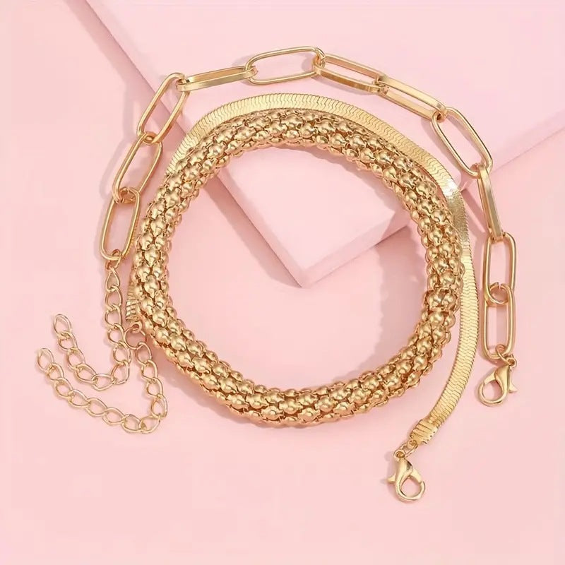 Multi-layer Bracelet Creative Retro 3-piece Set