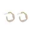 Geometric Distortion Drop Oil Lady C-shaped Earrings