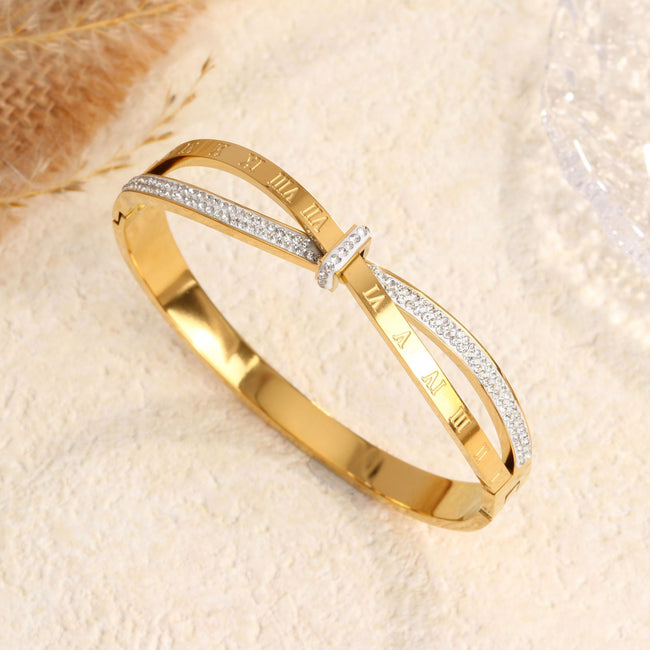 Trendy Titanium Steel Fade-proof Roman Numeral Bracelets