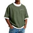 Men’s Crew Neck Contrast Color T-Shirt – Lightweight Casual Short Sleeve Summer Tee for Men