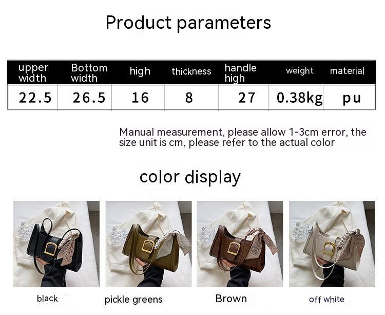 Women’s One-Shoulder Baguette Bag – Spring Versatile Fashion, Special-Interest Design, High-Quality Underarm Purse