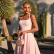 Women’s French Style Beach Maxi Slip Dress – Elegant Summer Vacation Spaghetti Strap Long Dress