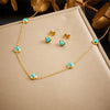 Turquoise Accessory Chain Earrings Stainless Steel