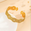1pcs Luxury Style Gold Bracelet Hollowed Out Lace Flower Design Wedding Gold Jewelry