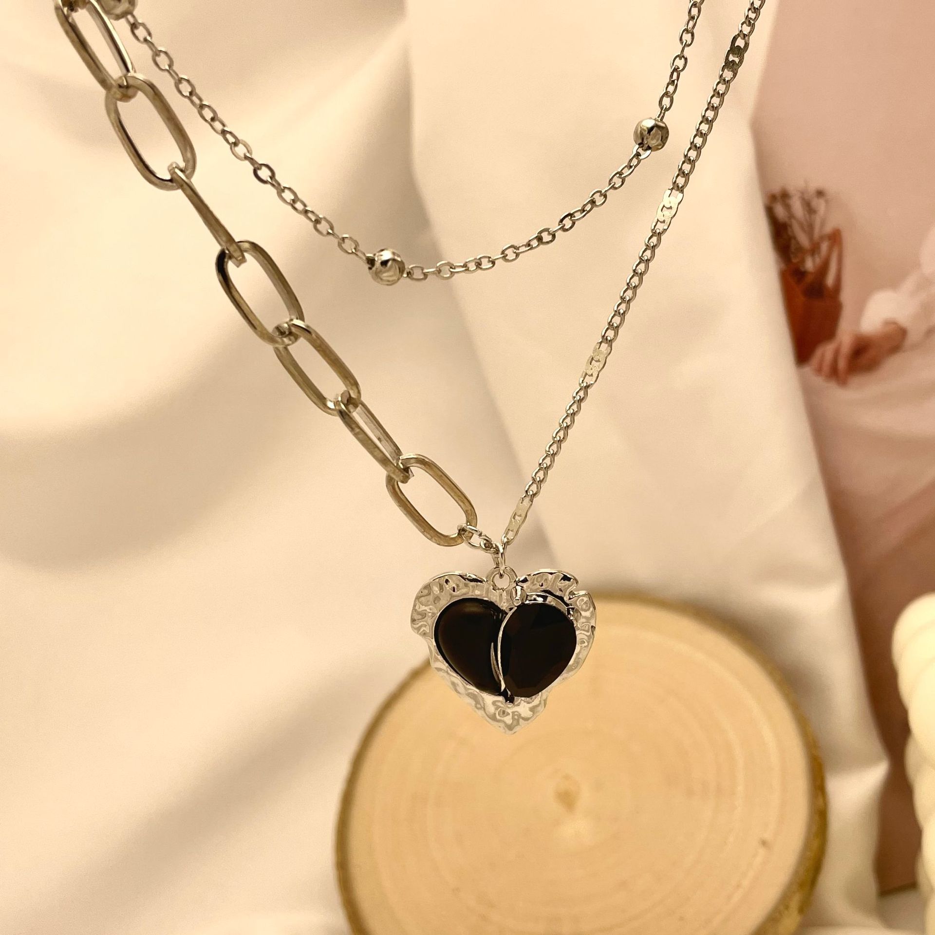 Fashion Love Pendant Double-layer Necklace