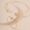 Ball Dislocation Thin Open-end Bangle Bracelet Armband Suit