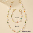 Colorful Daisy Bracelet and Necklace Set for Women, Floral Jewelry Set, Cute Everyday Commuter Accessories