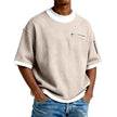 Men’s Crew Neck Contrast Color T-Shirt – Lightweight Casual Short Sleeve Summer Tee for Men
