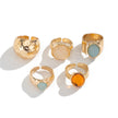 Stacked Gemstone Ring Set For Women