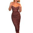 New Womens Fashion Lace Camisole Dress Elegant Sexy Low-cut Figure-hugging And Hip-hugging