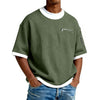 Men’s Crew Neck Contrast Color T-Shirt – Lightweight Casual Short Sleeve Summer Tee for Men