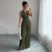 Sleeveless Blazer And Straight-leg Pants Two-piece Set