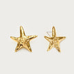 Gold Color Retaining Starfish Necklace Ring Earrings