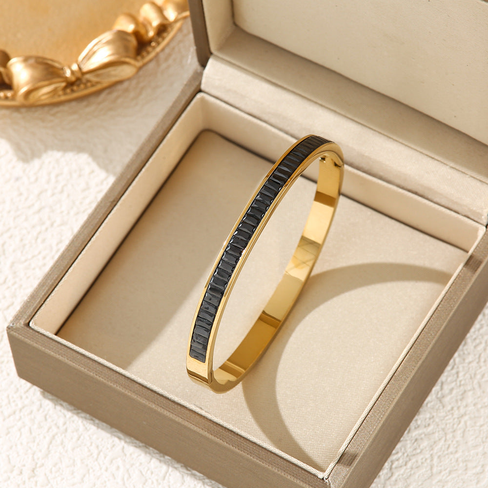 Luxury Style Diamond Titanium Steel Bracelet