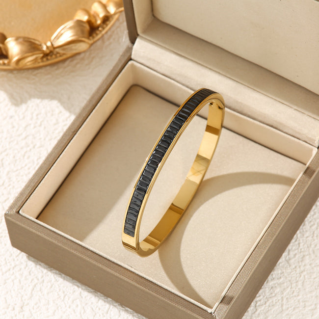 Luxury Style Diamond Titanium Steel Bracelet