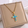 Style Diamond Cross Necklace Unique No Color Fading