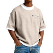 Men’s Crew Neck Contrast Color T-Shirt – Lightweight Casual Short Sleeve Summer Tee for Men