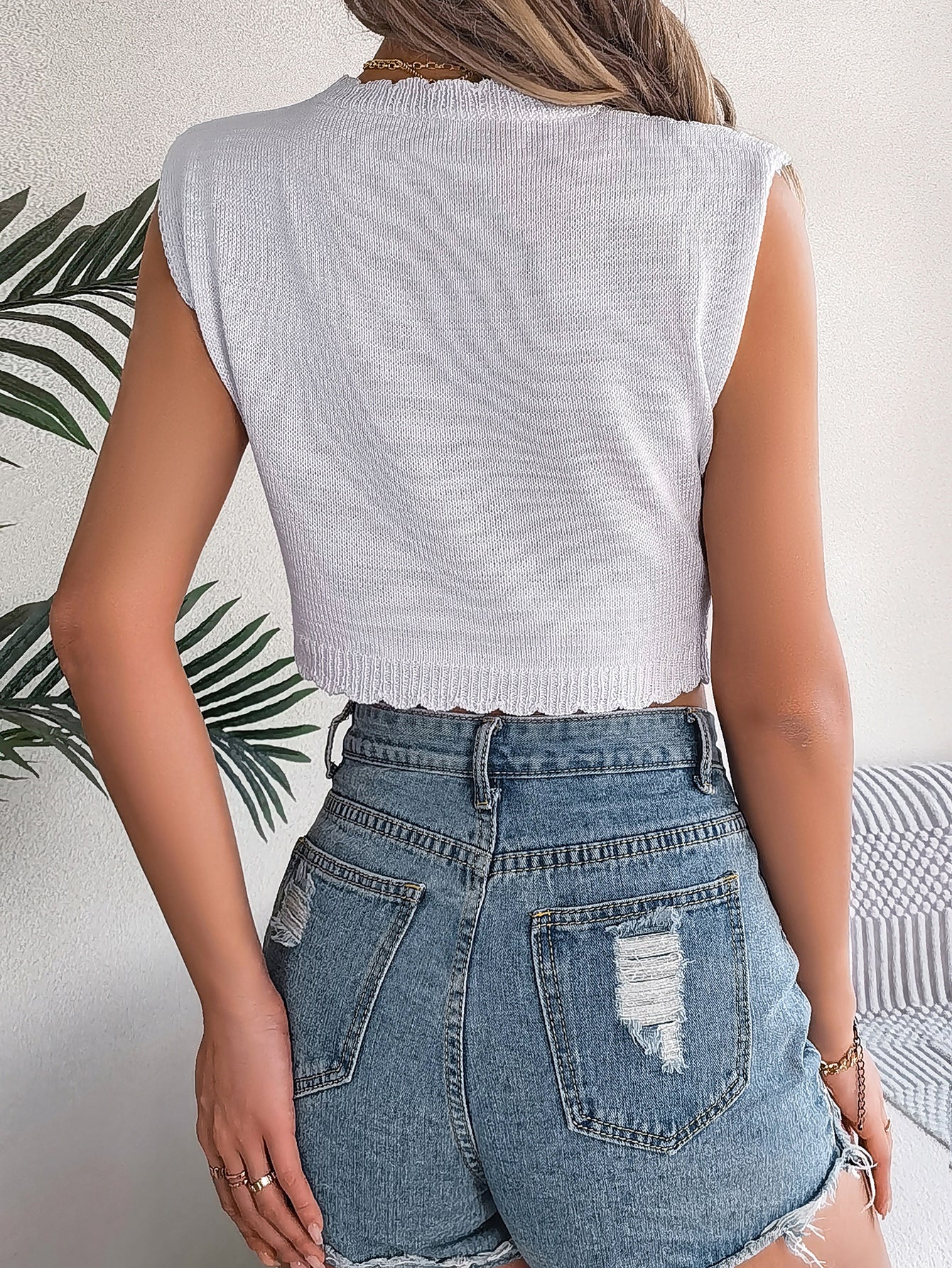 Women’s Leaf Hollow Out Cropped Knit Top – Summer Vacation Beach Crop Sweater