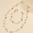 Colorful Daisy Bracelet and Necklace Set for Women, Floral Jewelry Set, Cute Everyday Commuter Accessories