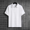 Men’s Textured Short Sleeve Polo Shirt – Casual Turn-Down Collar Summer Top