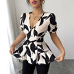 Summer Fashion Women's Printed Loose Casual Button Shirt