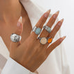 Stacked Gemstone Ring Set For Women