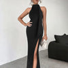 Sexy Backless Lace Up High Slit Sleeveless Dress
