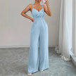Simple Solid-Color High-Waist Jumpsuit For Summer